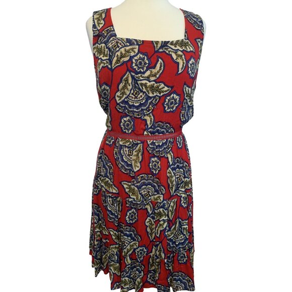 Maurices 2 pc Red Floral Skater Dress & Kimono Boho Artsy Plus Size 1X - Picture 3 of 9